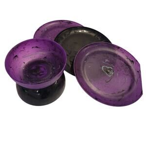 Mainstays Halloween Plate & Bowl Set 5 pc. Purple Tie Dye Black Bats Skulls NEW